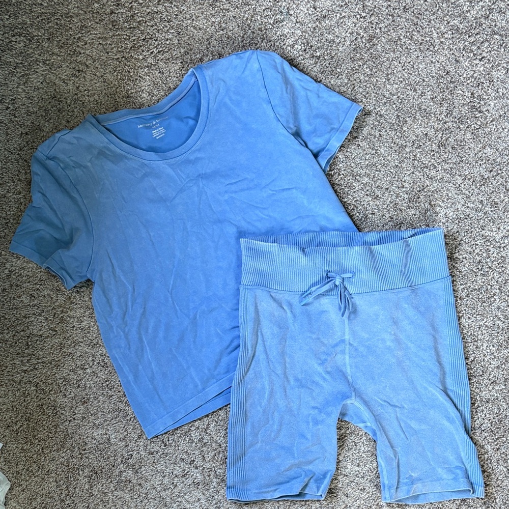 Blue T-Shirt and Shorts Set